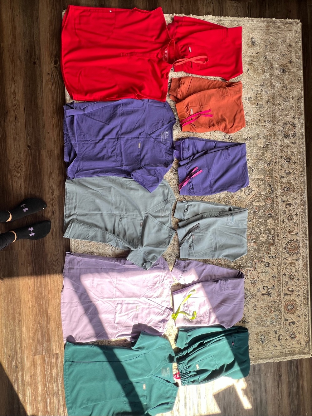 Like new Figs scrubs- Red, Orange, Purple, Gray, Lavender, Green